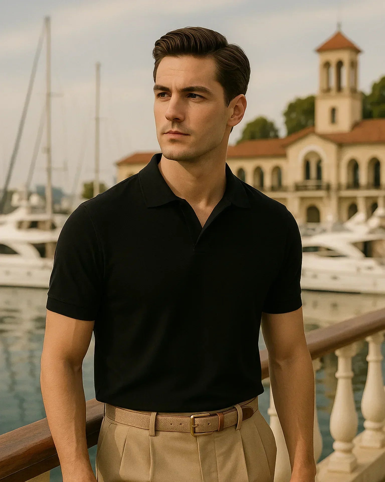 Camisa polo Adriano - negra