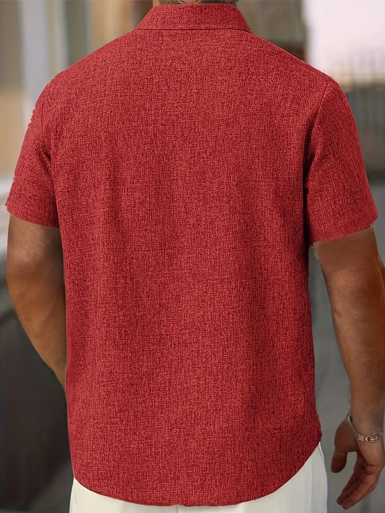 Dwight - camisa de mezcla de lino de manga corta