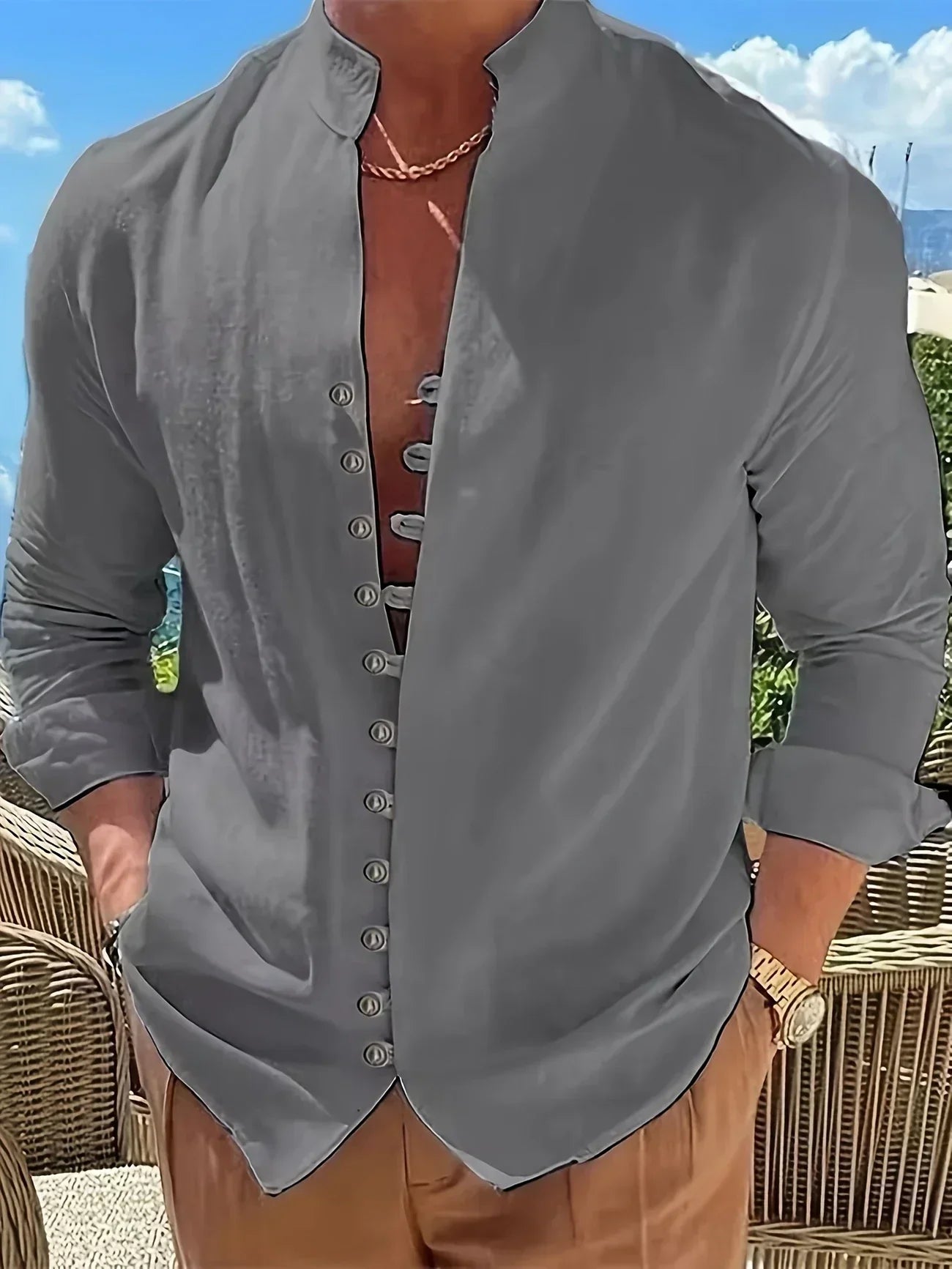 Shayne - Camiseta de algodón ligera de manga larga