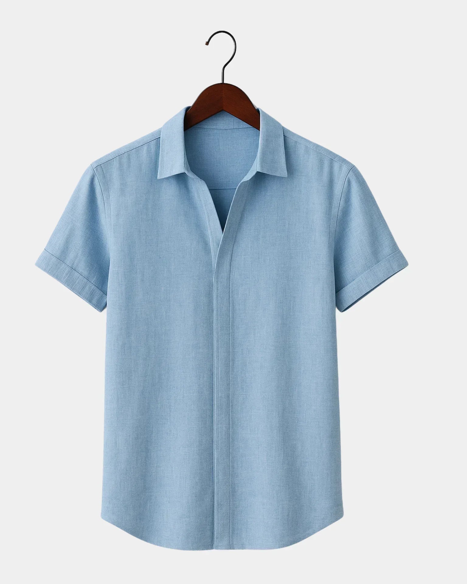 Domenico - Camisa de lino azul claro