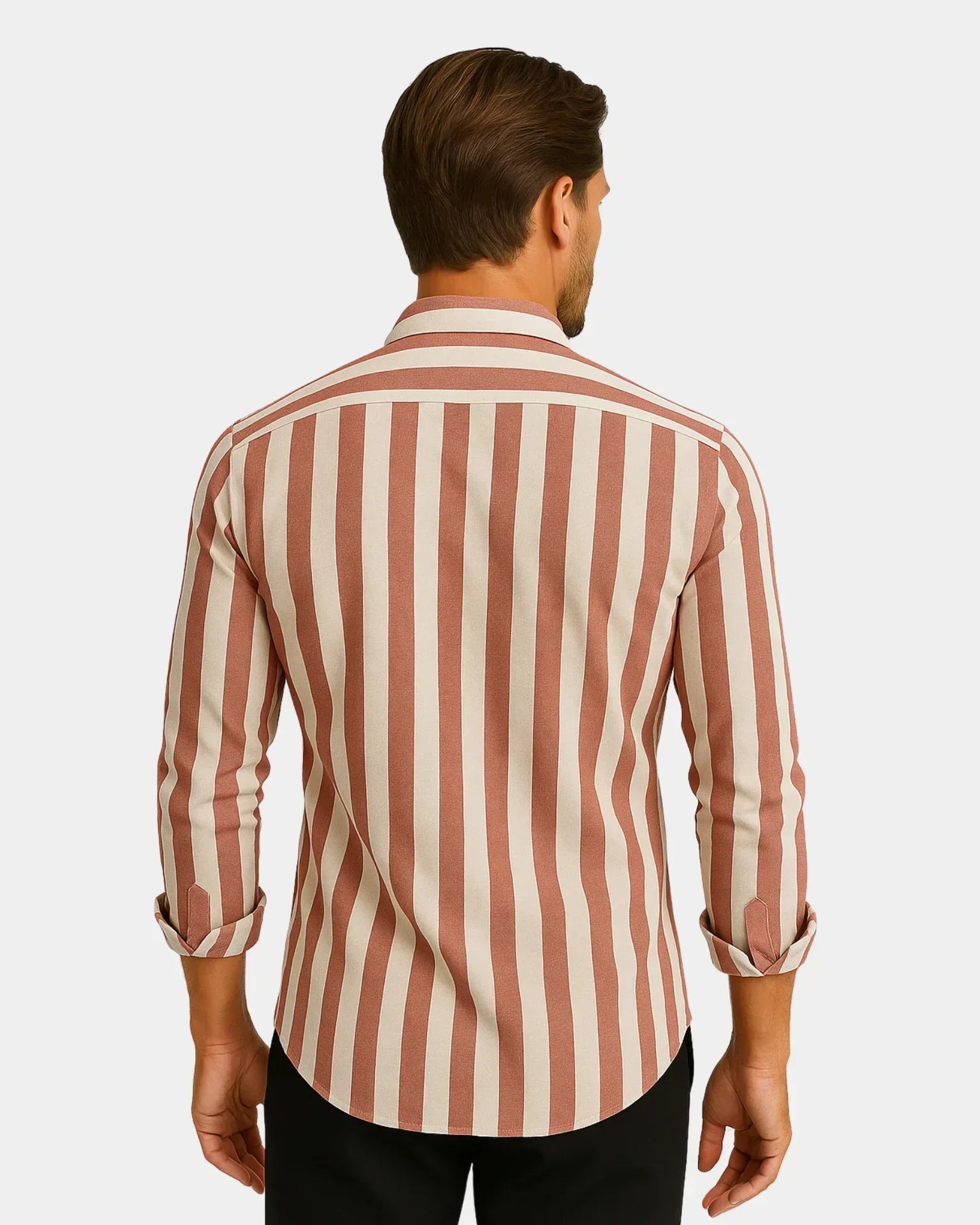 Giovanni - Camisa de Lino Blanco Rojo