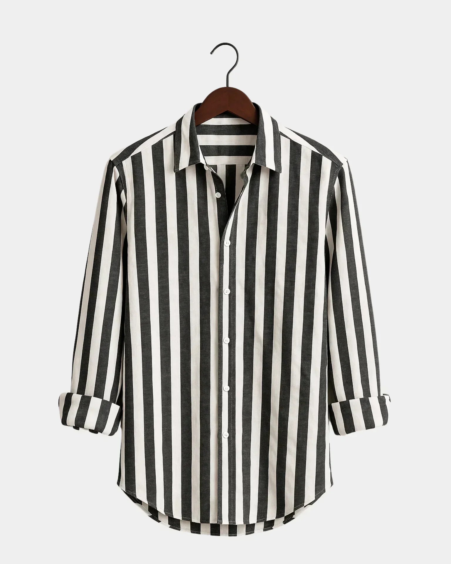 Giovanni - Camisa de Lino Negra y Blanca