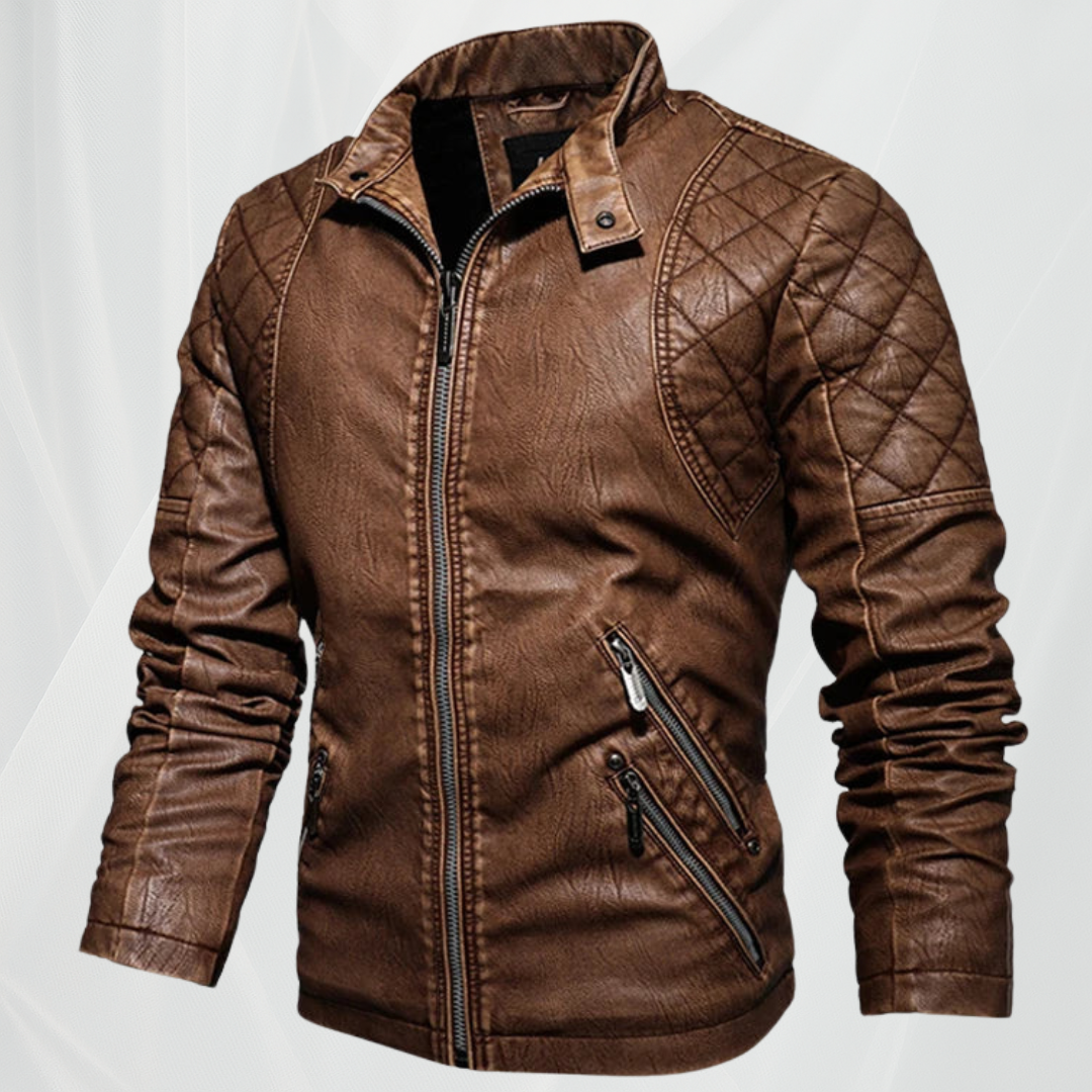 Chaqueta de cuero masculina con estilo