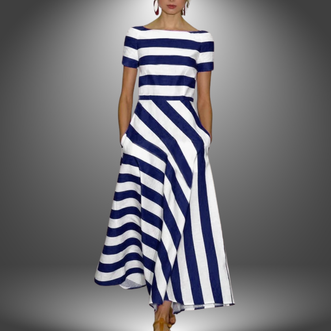 Natalija | Vestido largo a rayas hecho a mano