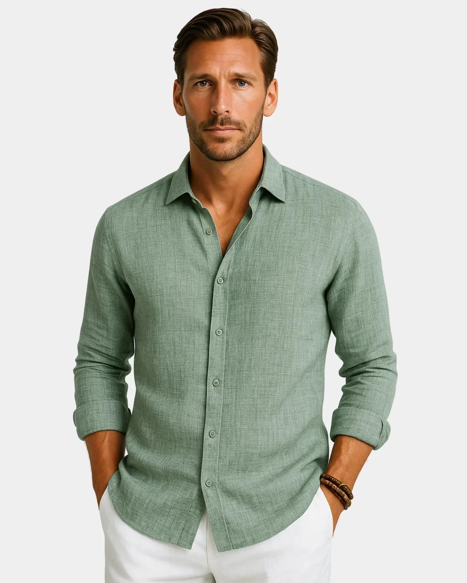 Marco - Camisa de lino verde