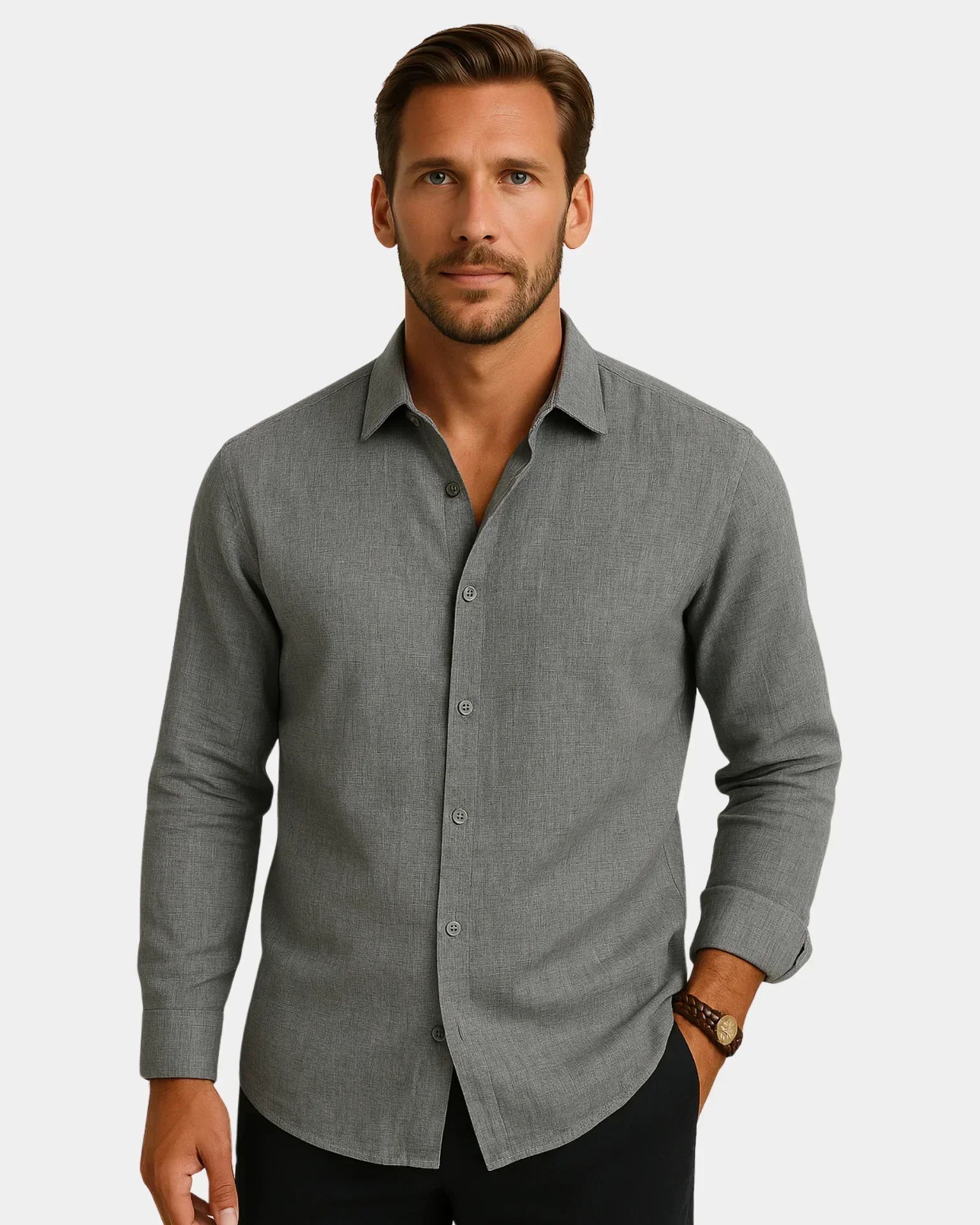 Marco - Camisa de lino gris