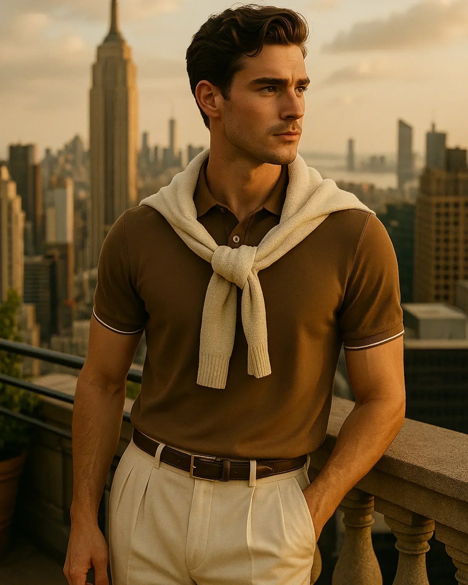Camisa polo Silvio - marrón