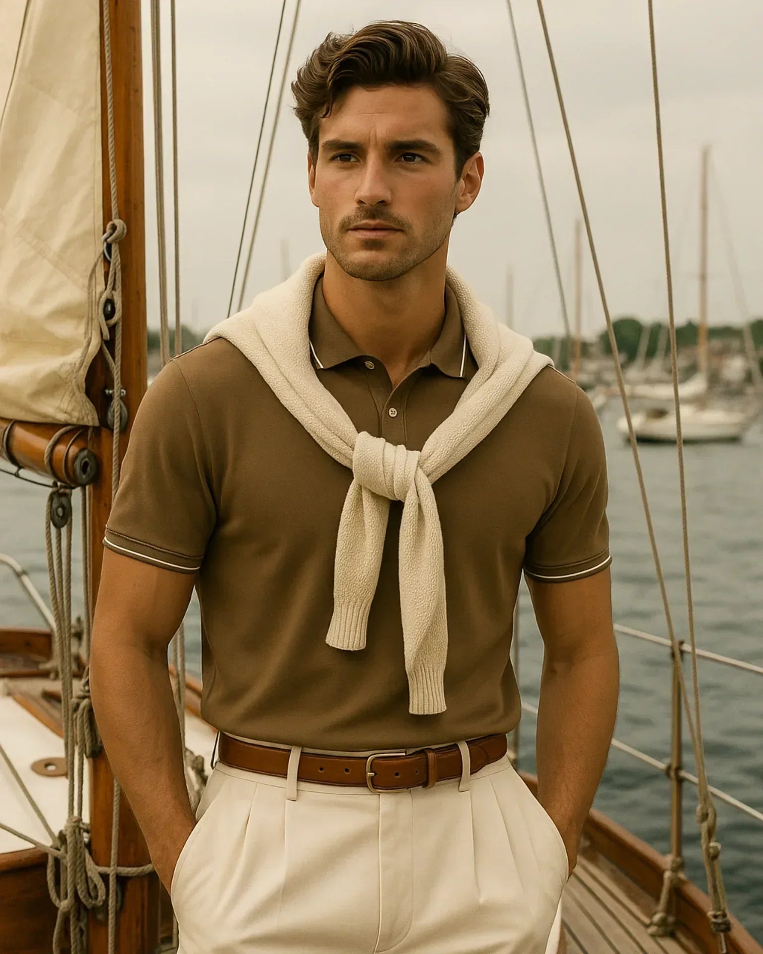 Camisa polo Silvio - marrón