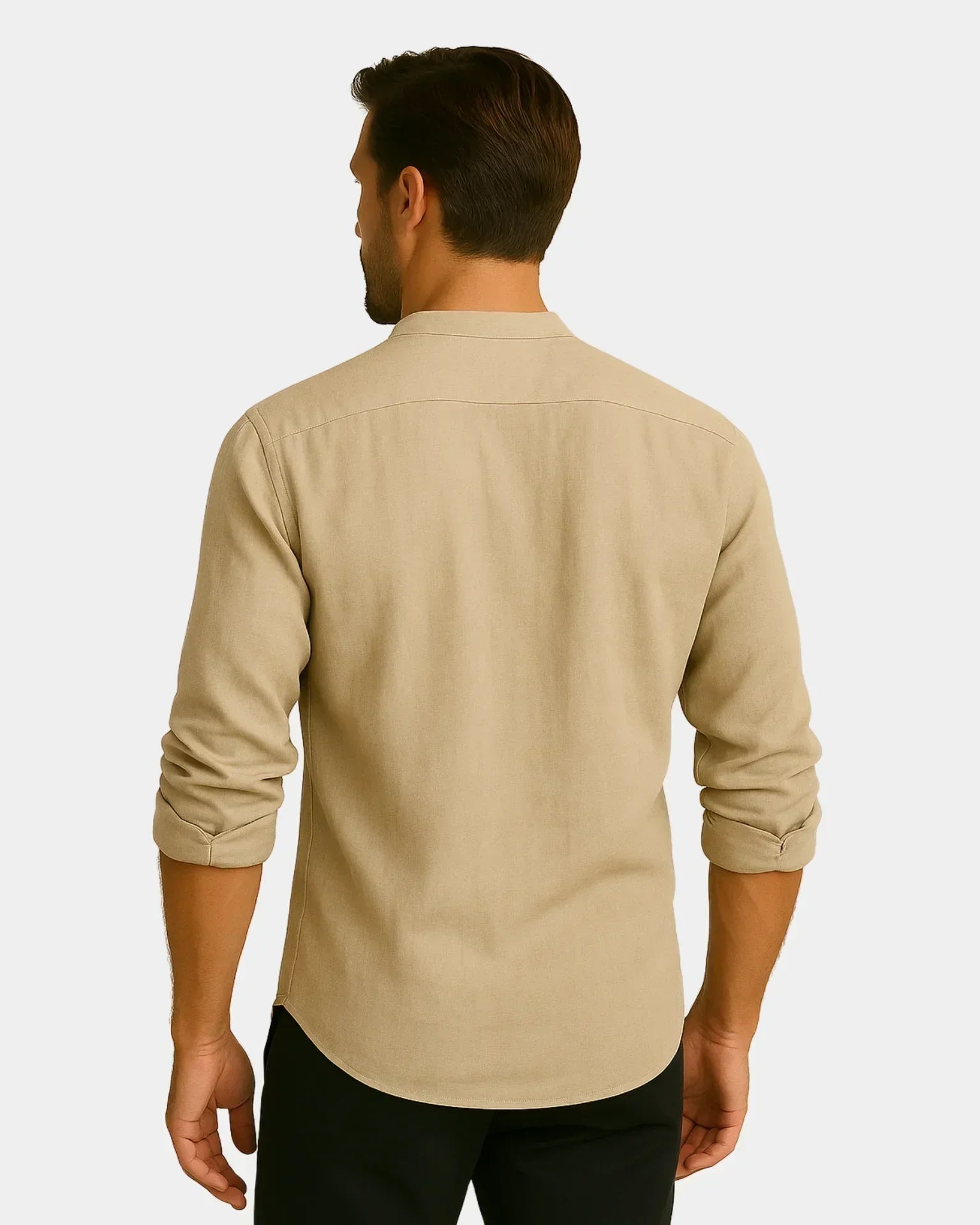 Lorenzo - camisas de lino en color caqui