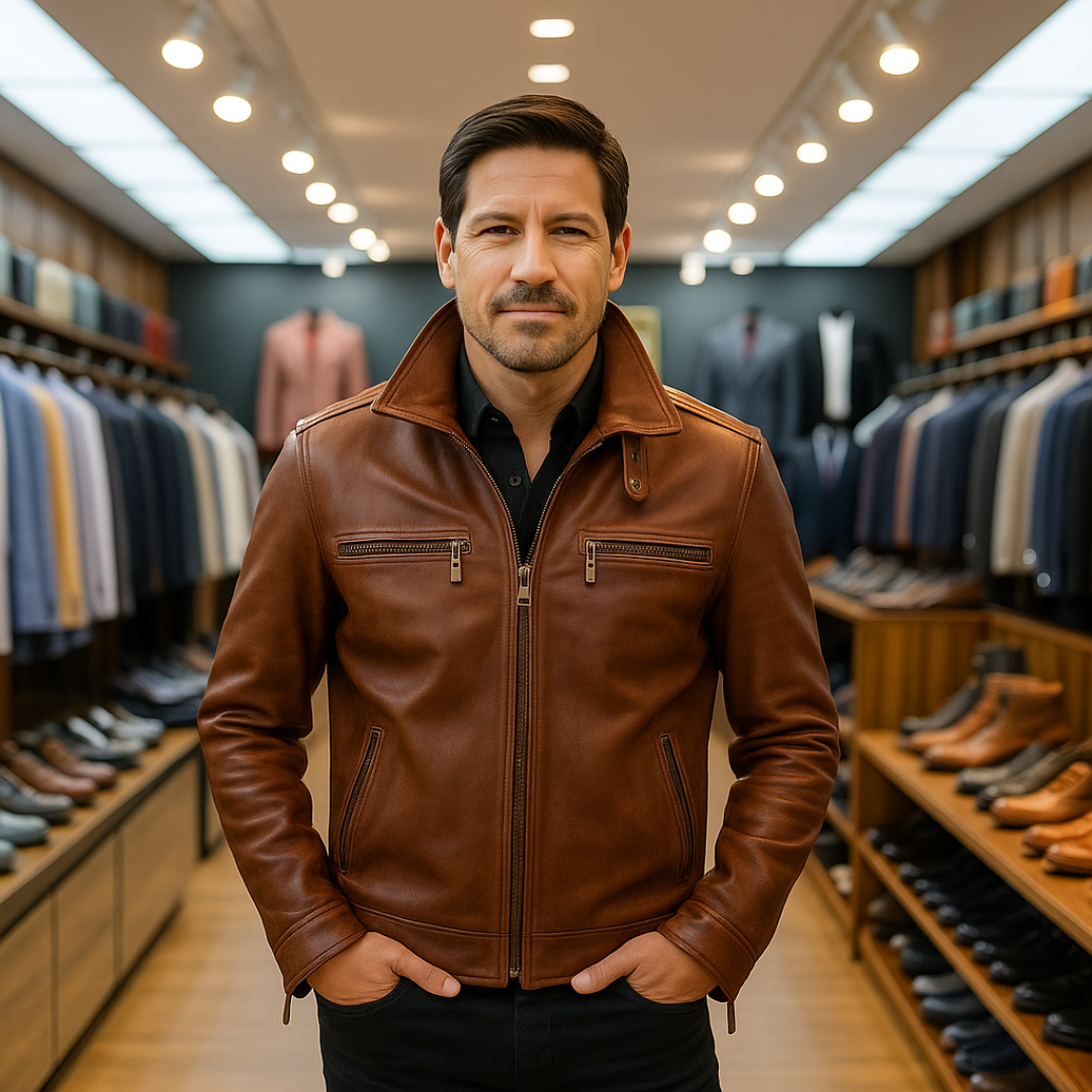 Chaqueta Vintage Marrón Estilo Café