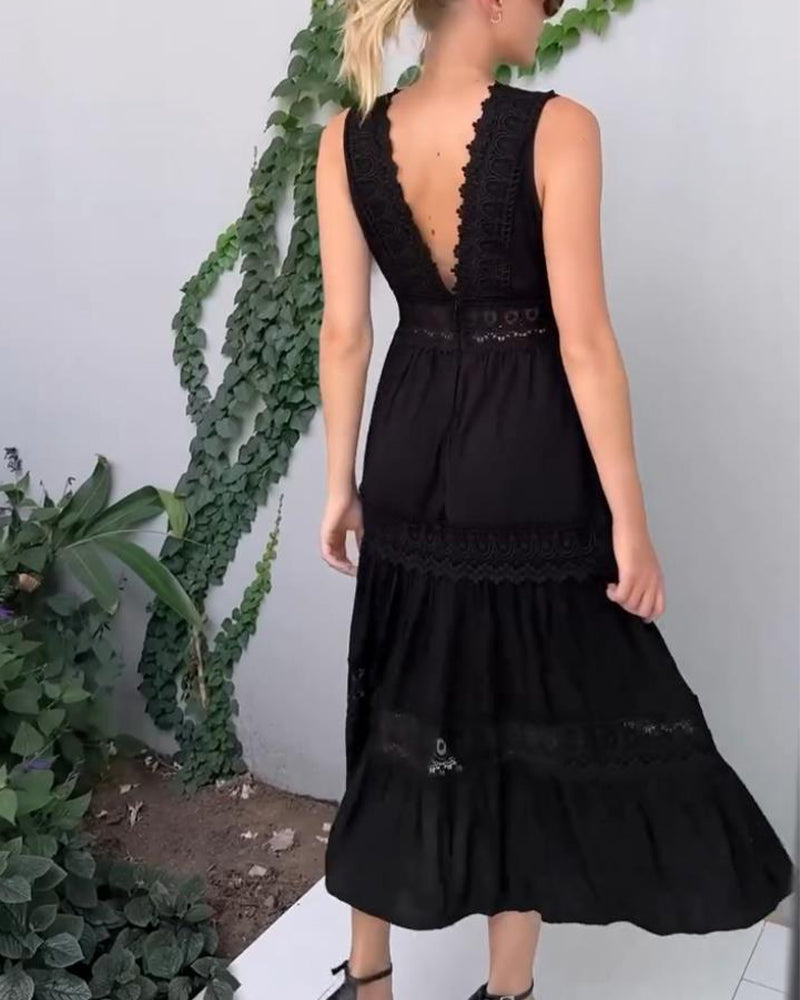 Aurélie - Vestido elegante de encaje con escote en V